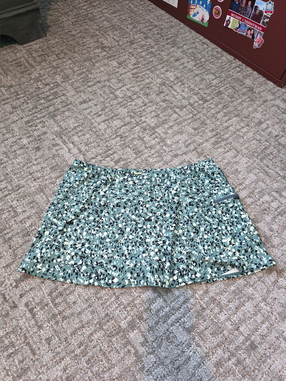 Sunsets Women's Size 16 Swim Skirt Built In Shorts Side Zip Pocket Black/Green